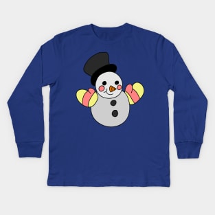 Cute Snowman Kids Long Sleeve T-Shirt